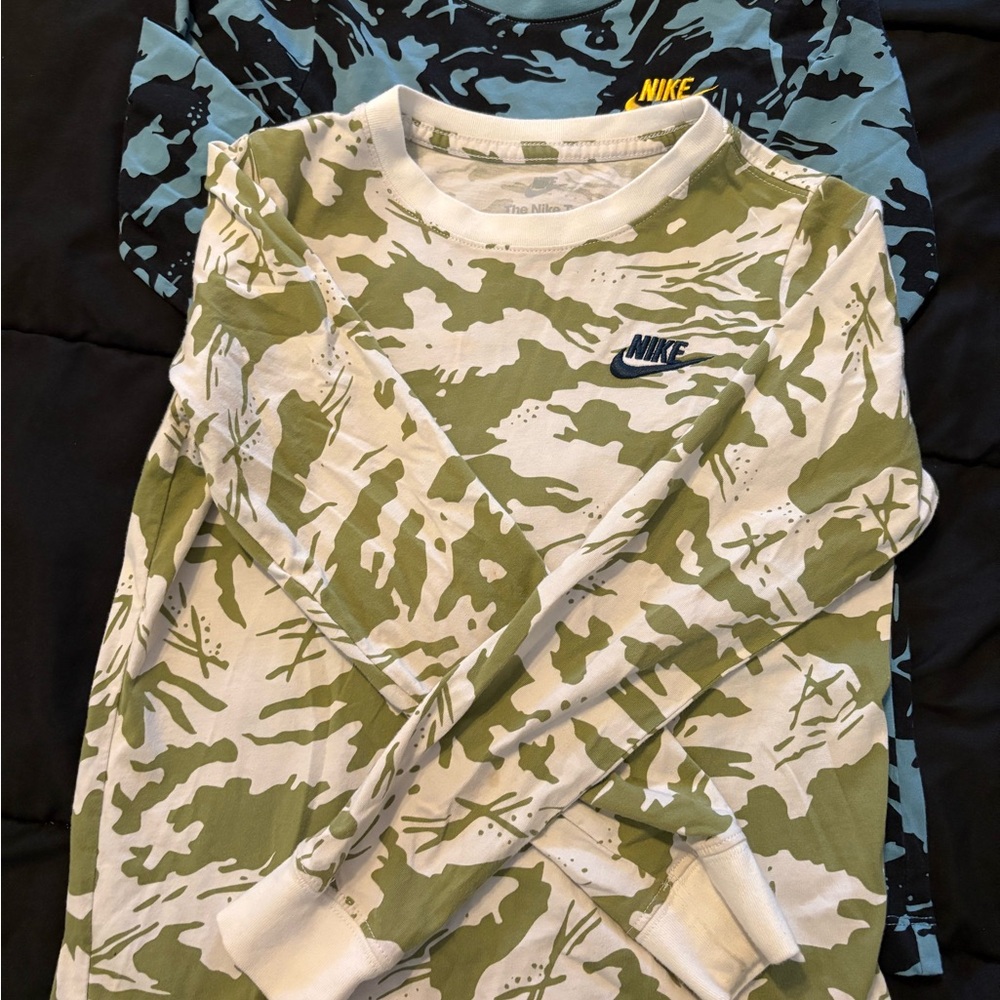 Nike Kids' Green Camo Long Sleeve Shirt